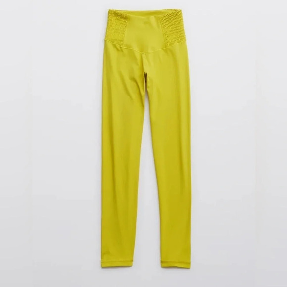 OFFLINE By Aerie Real Me Smocked Legging size medium chartreuse - Picture 4 of 12